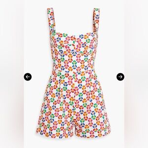 EUC SALONI Rachel Multicolor Floral Romper Playsuit Women’s Size US 6 Cotton